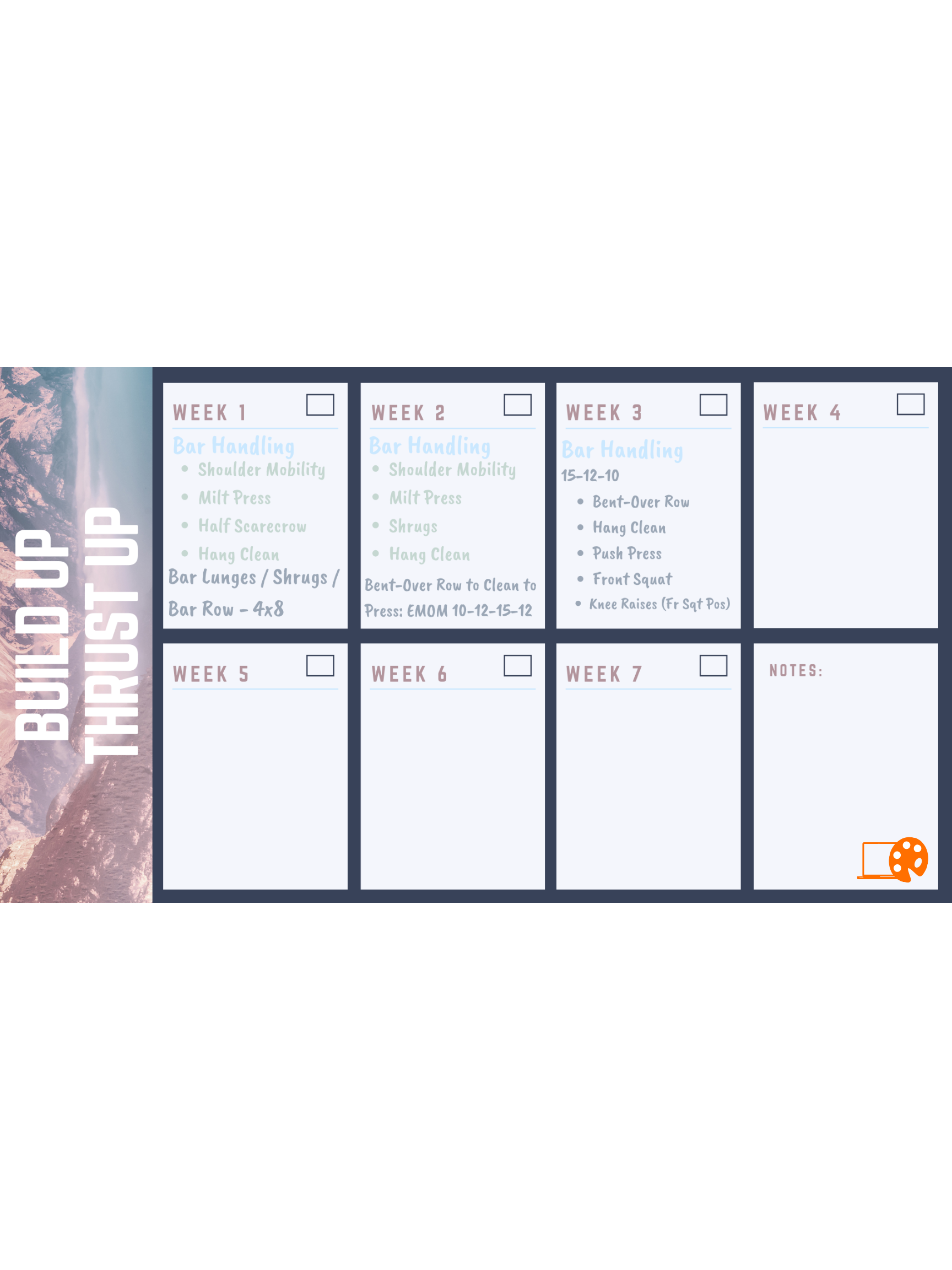 Weekly Workout Schedule Template version 2